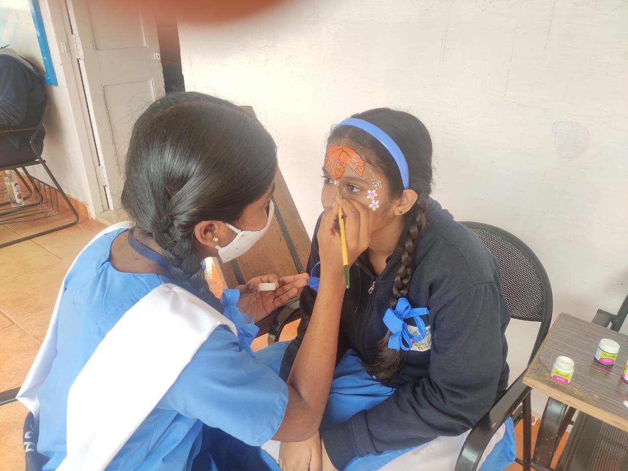 Face Painting competition  CCA- 04- 12- 21  - Airforce School Yelahanka