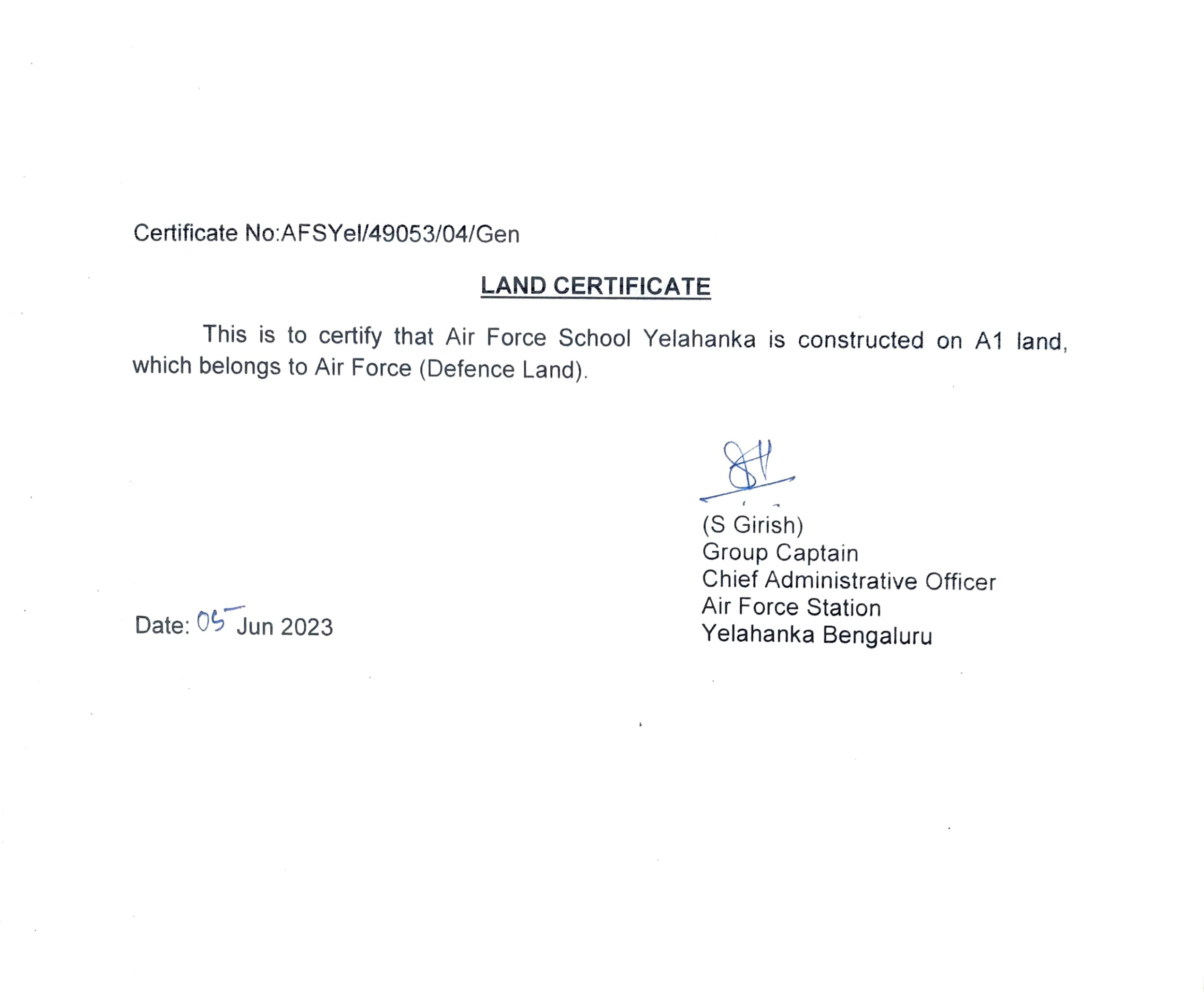 Air Force School Yelahanka, Bangalore